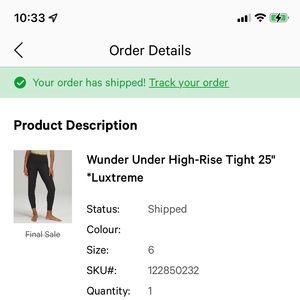 Lululemon Wunder Under High Rise Tight 25” Luxtreme Leggings